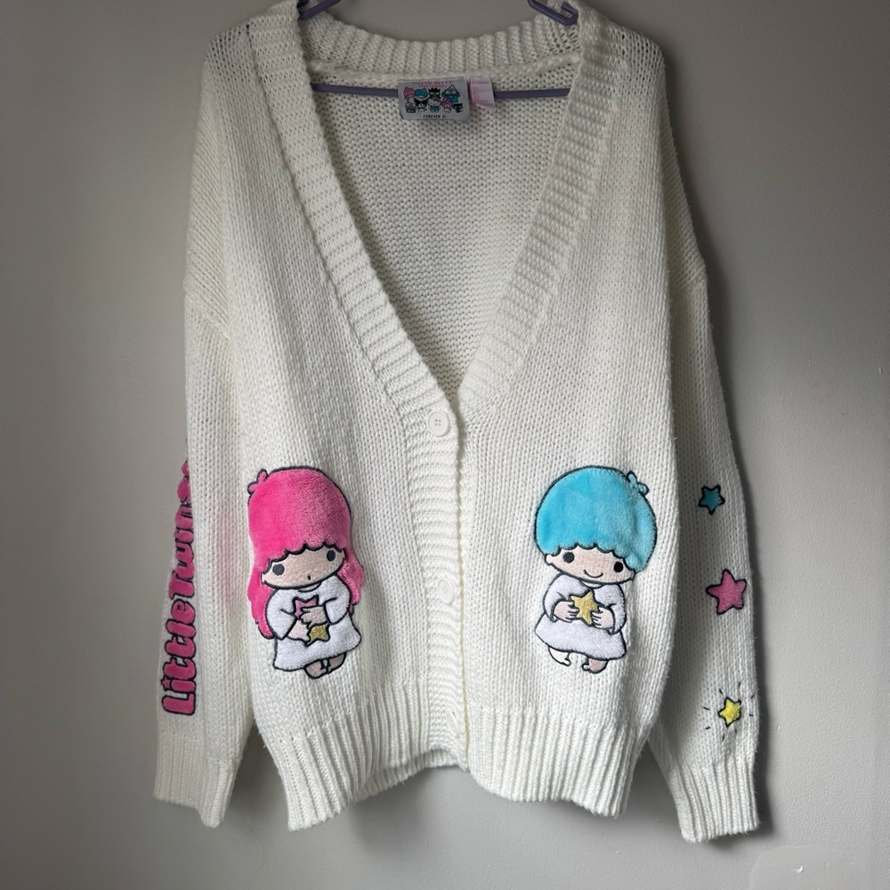 Sanrio Hello Kitty Little Twin Stars Oversized Small Cardigan Forever21
